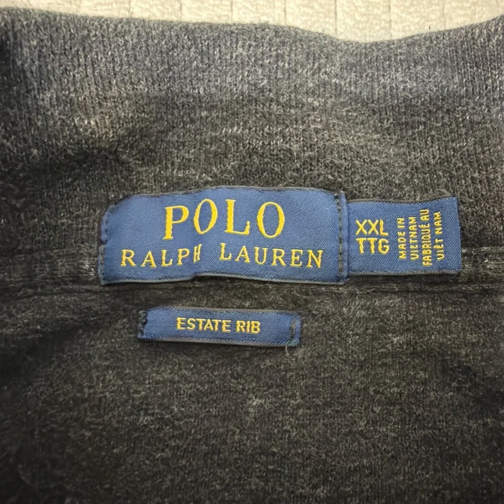 Polo Ralph Lauren Estate Rib Quarter Zip Gray Pullover Sweatshirt Men's XXL